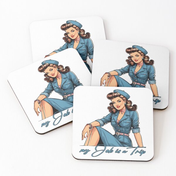 Item preview, Pin Up Retro Stewardess Profession Travel Gift designed and sold by Pineapple-Tree.