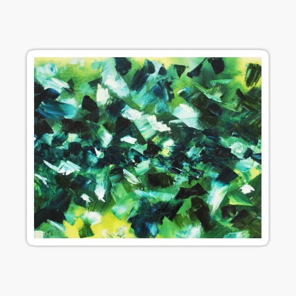 Yellow, Blue and Green Abstract Painting Sticker