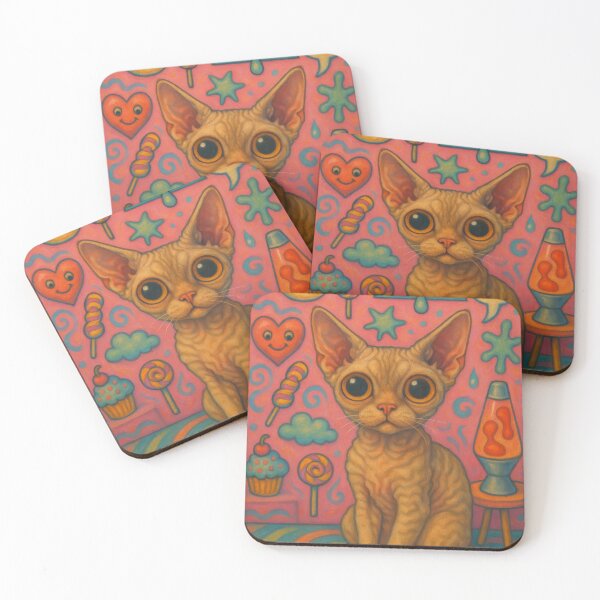 Item preview, Wide-Eyed Whimsy – Devon Rex in a Pop Surreal World designed and sold by LesChatsArt.