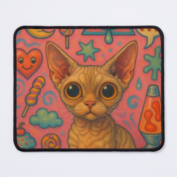 Item preview, Wide-Eyed Whimsy – Devon Rex in a Pop Surreal World designed and sold by LesChatsArt.