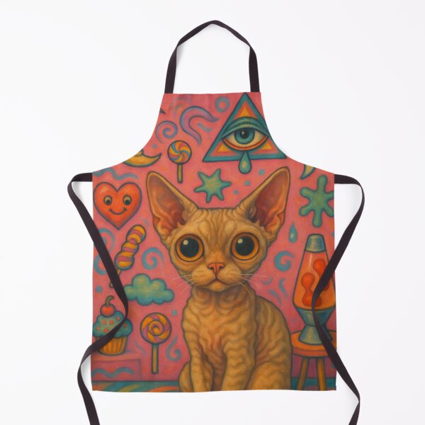 Item preview, Wide-Eyed Whimsy – Devon Rex in a Pop Surreal World designed and sold by LesChatsArt.