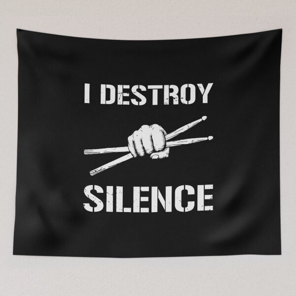 Item preview, I Destroy Silence Vintage Music Bands Drum Sticks Drummer designed and sold by DexertimaArt.
