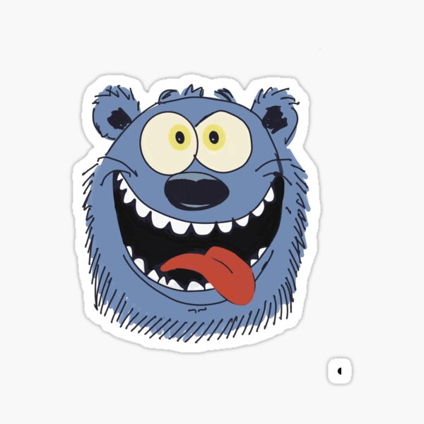 Crazy Blue Bear Tee Shirt Sticker