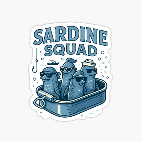 Item preview, Sardine Squad Retro Ocean Gang designed and sold by Arienrod's Designs.