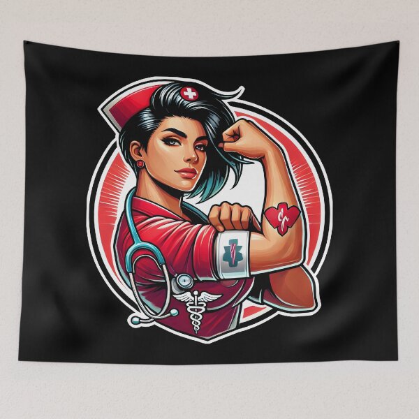 Item preview, Strong Nurse Power | Healthcare Hero Medical Worker Art designed and sold by DrawHandArt.
