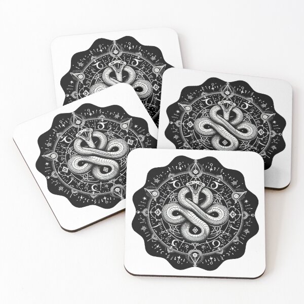 Item preview, Damballah - mystical snake entwined in an esoteric, geometric design designed and sold by SplashPixel.