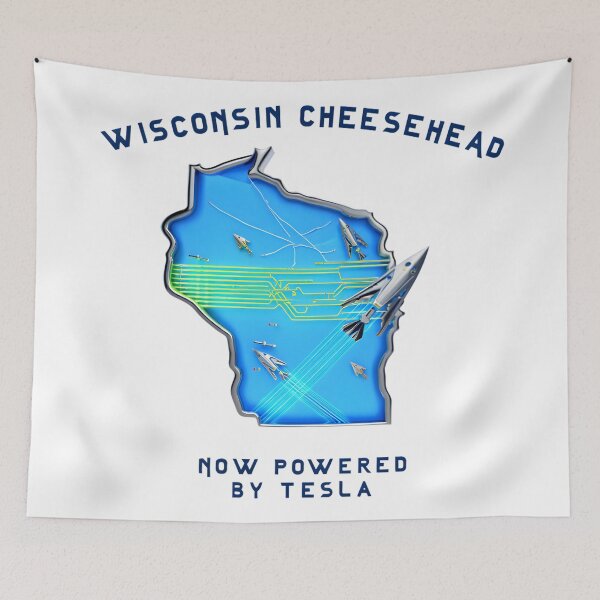 Item preview, Wisconsin Cheesehead Meets Tesla Tech designed and sold by AnnDesignStudio.