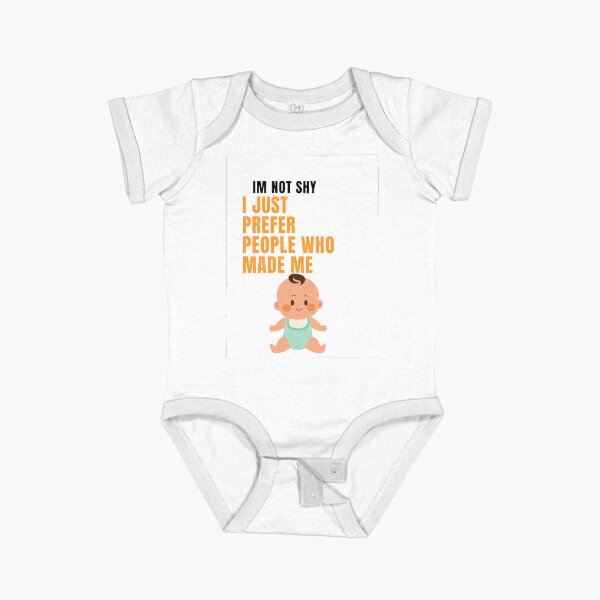 Vista previa del artículo con la obra «No es un bebé tímido», diseñado y vendido por Baby Tee.