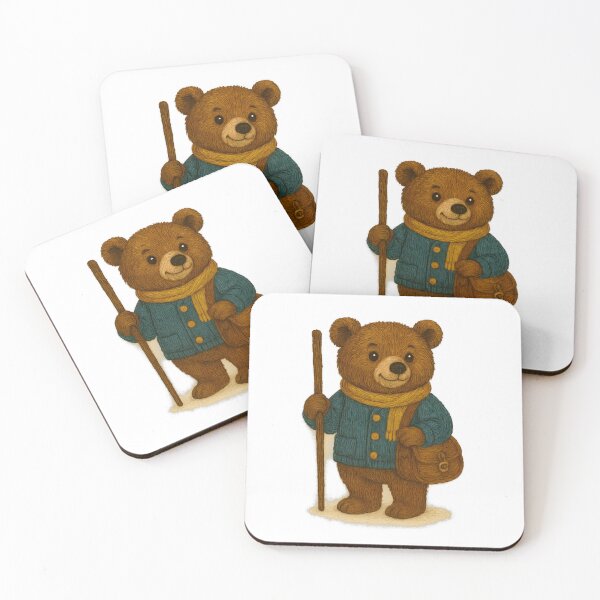 Item preview, Hiking Bear in Wool Sweater with Walking Stick designed and sold by #Adulting Central.