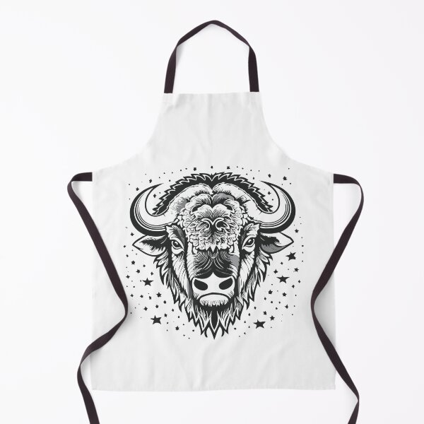 Item preview, Head of a big horned bison (Bison bison or bonasus) black and white illustration designed and sold by Danler.