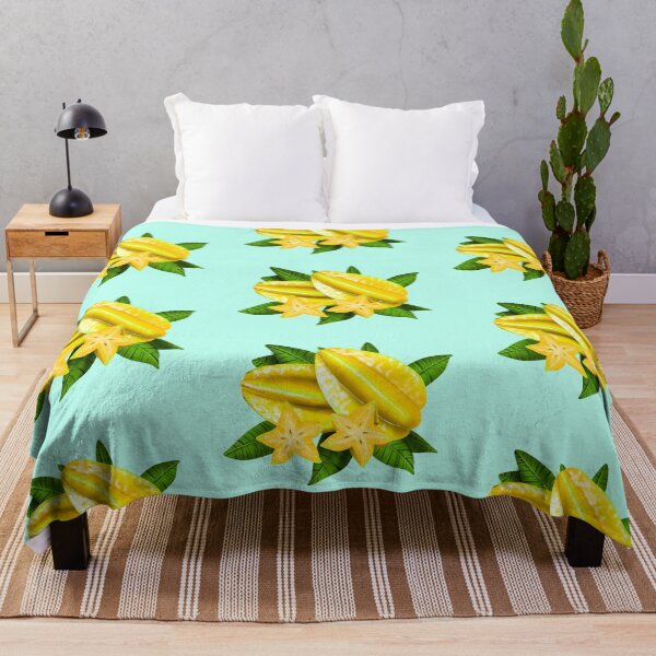 Item preview, Yellow fresh and juicy star fruit with star fruit slices and green leaves designed and sold by katecheerycake.