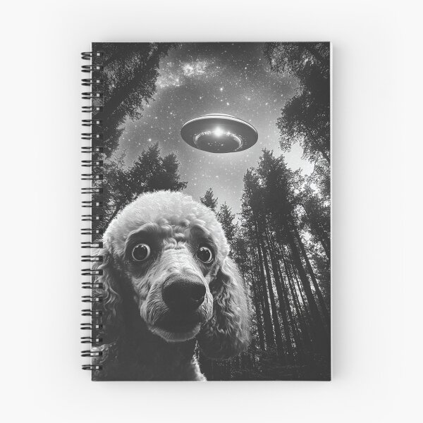 Item preview, Funny Poodle UFO selfie designed and sold by CompassandCrate.