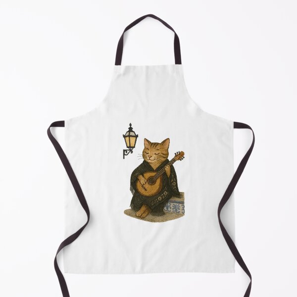 Item preview, Fado Cat Serenading with Guitar Under Lisbon Street Lamp designed and sold by #Adulting Central.
