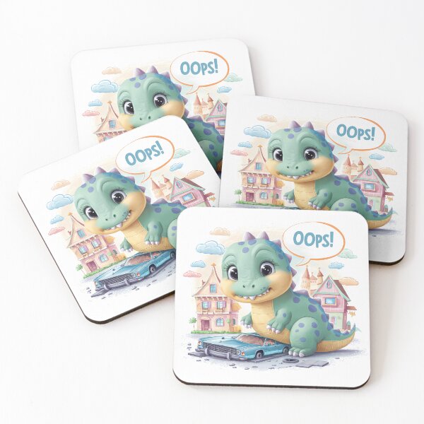Item preview, Oops! Cute Girl Dinosaur in Toy Town designed and sold by KateVil.