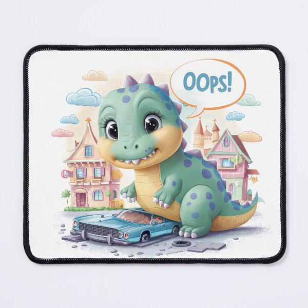 Item preview, Oops! Cute Girl Dinosaur in Toy Town designed and sold by KateVil.