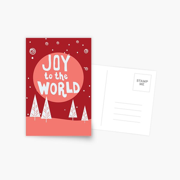 Item preview, Joy to the World Holiday typography greeting design with trees designed and sold by Jdawnink.