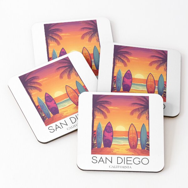 Item preview, A Pop Art Travel Print of San Diego - California  designed and sold by StudioRedKoala.