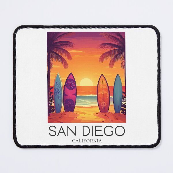 Item preview, A Pop Art Travel Print of San Diego - California designed and sold by StudioRedKoala.