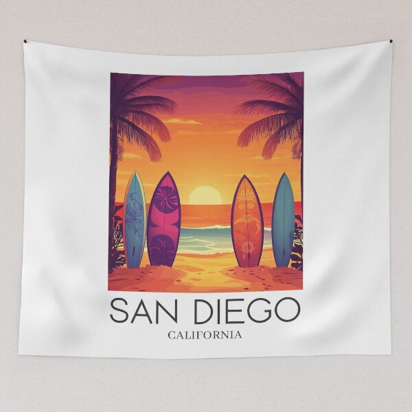 Item preview, A Pop Art Travel Print of San Diego - California  designed and sold by StudioRedKoala.