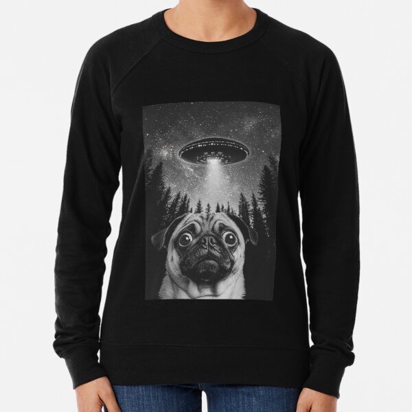 Item preview, Funny Pug UFO selfie designed and sold by CompassandCrate.