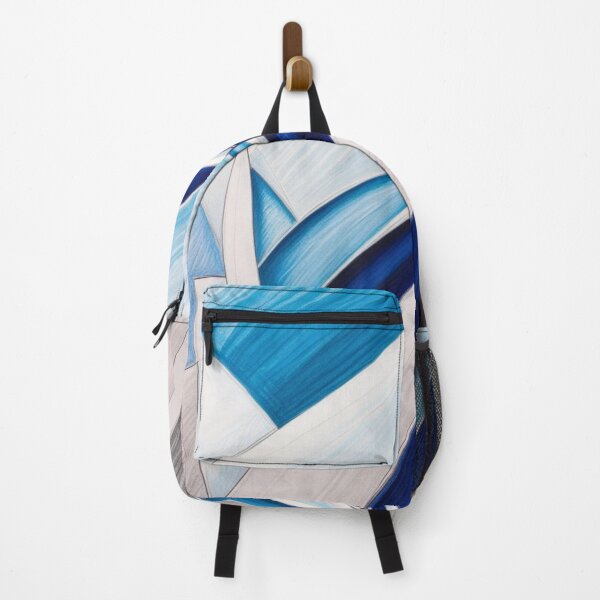 Item preview, Curved Blue Minimalist Abstract – Dynamic Winter Color Wall Art designed and sold by Harmonic_Layers.