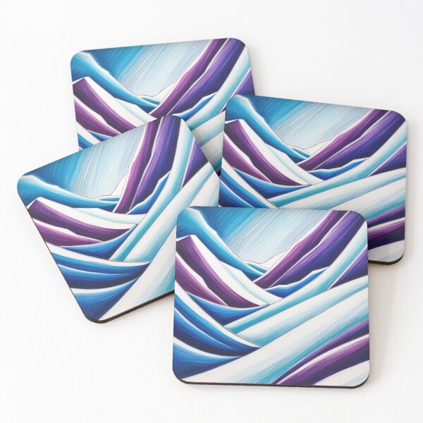Item preview, Winter Mountain Abstract – Bold Blue & Purple Minimalist Landscape Art designed and sold by Harmonic_Layers.