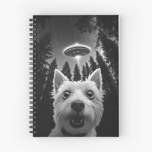 Item preview, Funny Westie UFO selfie designed and sold by CompassandCrate.