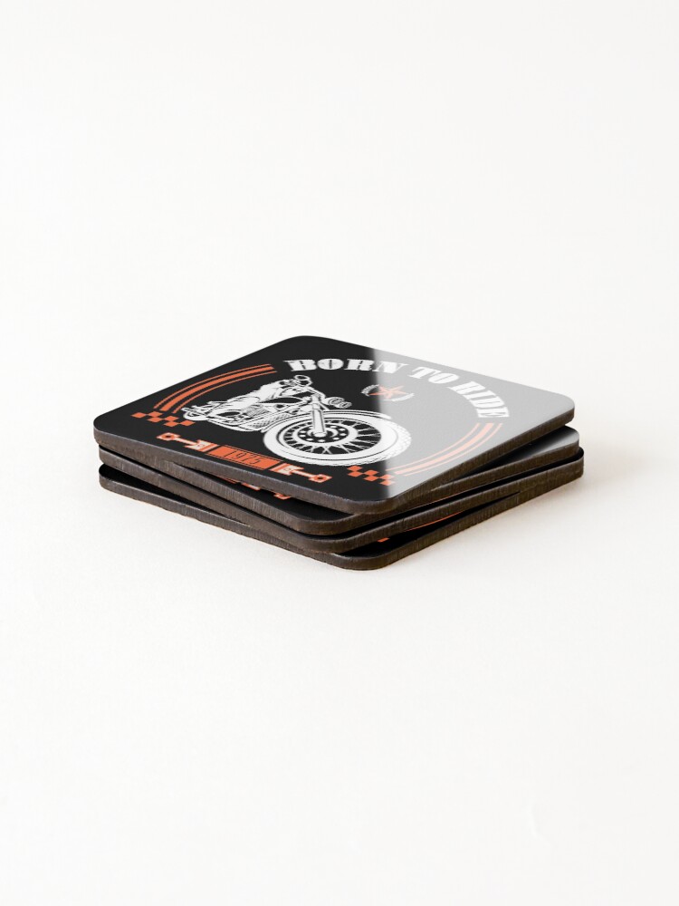 Thumbnail 4 of 5, Coasters (Set of 4), Born To Ride - Motorcycle designed and sold by SmartStyle.