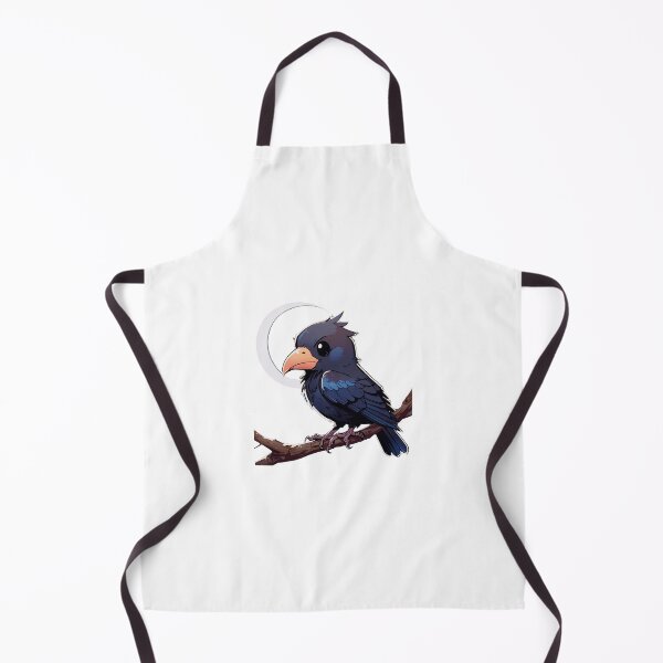 Item preview, Chibi crow posing on crescent moon. designed and sold by HAJlME.