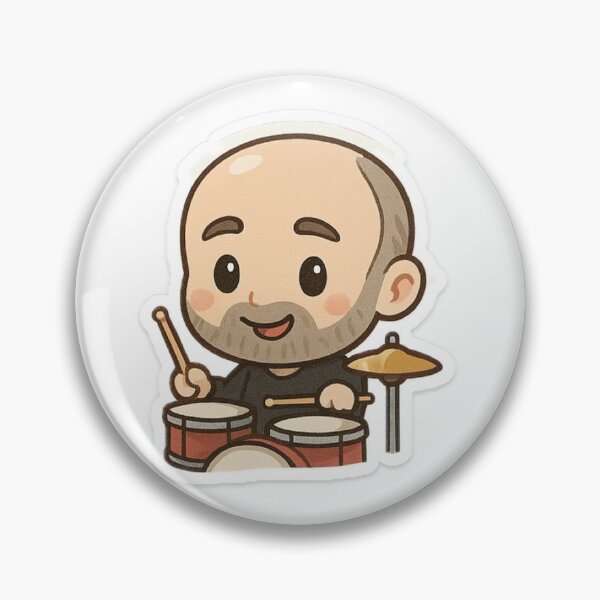Item preview, Chibi Phil Collins Drummer Sticker Icon designed and sold by NotoriousDaman.