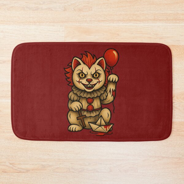 Item preview, Creepy Clown Cat with Balloon – Horror Maneki Neko #1 designed and sold by TravisCats.