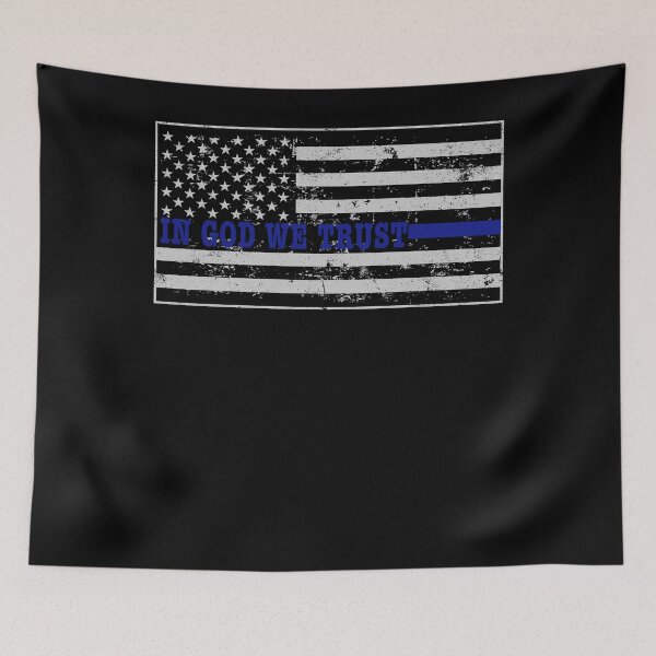 Item preview, In God We Trust Thin Blue Line Flag Shirt Police Shirt designed and sold by shoppzee.
