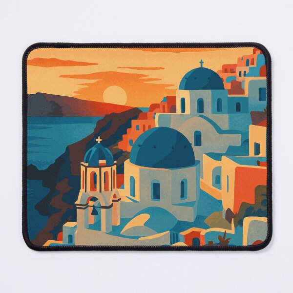 Item preview, Santorini Greece Sunset Vintage Travel Artwork designed and sold by JackCurtis1991.