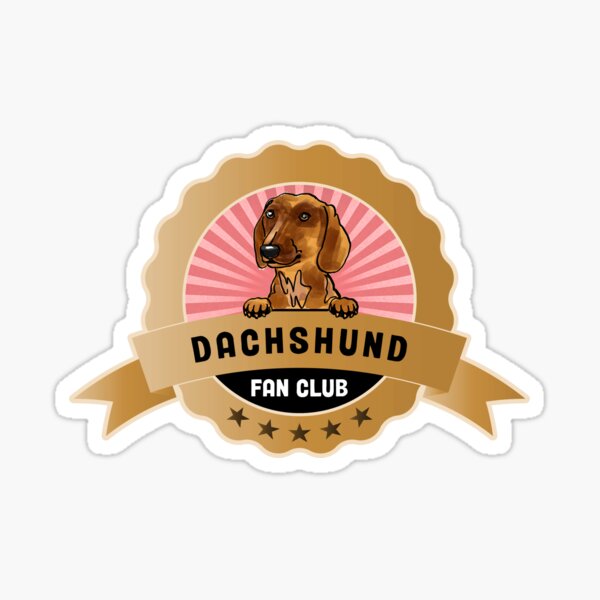 Item preview, Dachshund Fan Club Peeking Doxie Dog Badge Label designed and sold by eclecTEEq.