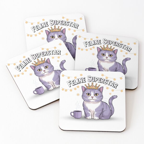 Item preview, A cat wearing a crown with "Feline Superstar" in Training (Coffee Required). designed and sold by eajob.