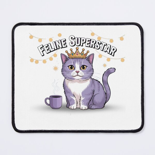 Item preview, A cat wearing a crown with "Feline Superstar" in Training (Coffee Required). designed and sold by eajob.