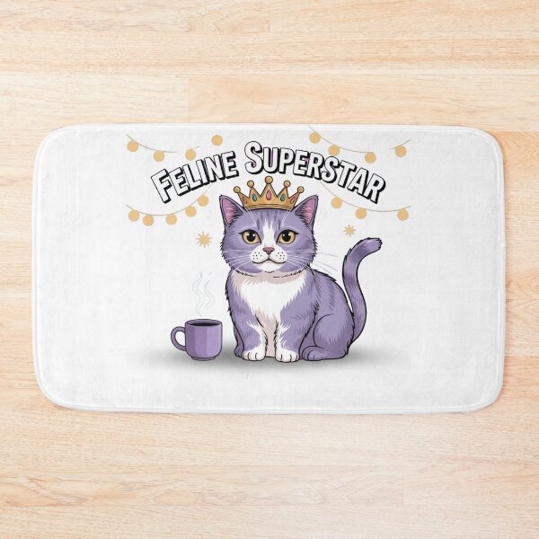 Item preview, A cat wearing a crown with "Feline Superstar" in Training (Coffee Required). designed and sold by eajob.