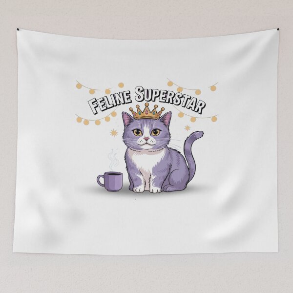 Item preview, A cat wearing a crown with "Feline Superstar" in Training (Coffee Required). designed and sold by eajob.