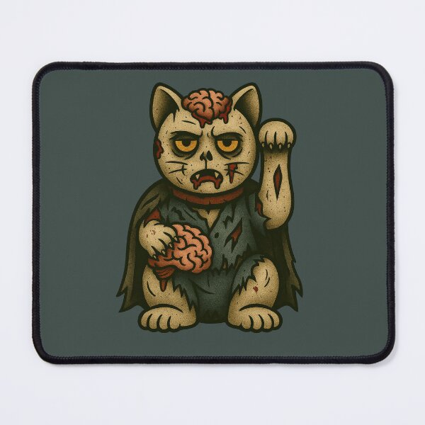 Item preview, Zombie Cat – Undead Maneki Neko with Brain – Horror Maneki Neko #4 designed and sold by TravisCats.