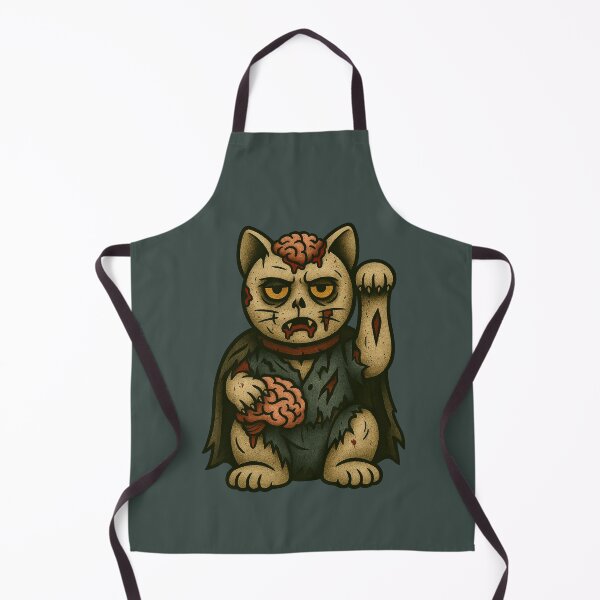 Item preview, Zombie Cat – Undead Maneki Neko with Brain – Horror Maneki Neko #4 designed and sold by TravisCats.