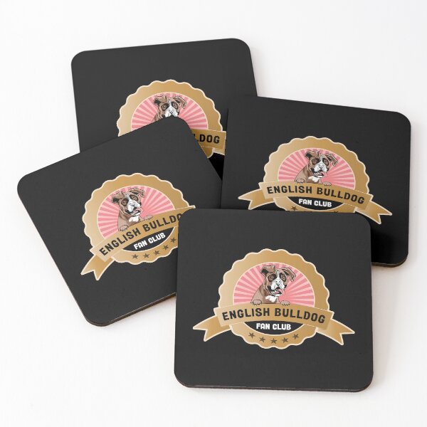 Item preview, Bulldog Fan Club Peeking English Dog Badge Label designed and sold by eclecTEEq.