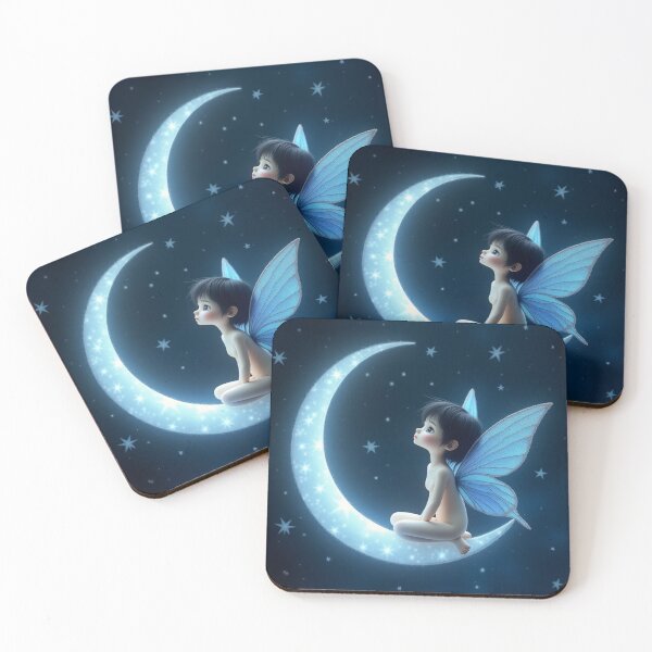 Item preview, Fairycore, Cute Fairy Sitting on Moon T-Shirt, Adorable Starry Night Tee, Enchanted Fantasy Design, Magical Fairytale Themed Shirt designed and sold by fenrirwulf68.