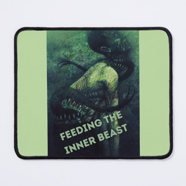 Item preview, Feeding the Inner Beast – Dark Surreal Horror Green Art designed and sold by Anomaly Effect.