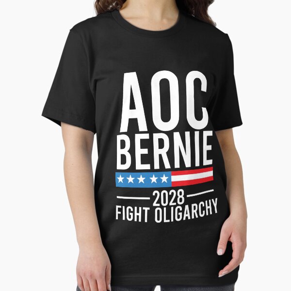 Item preview, AOC Bernie Sanders 2028 Fight Oligarchy Shirt designed and sold by dgavisuals.