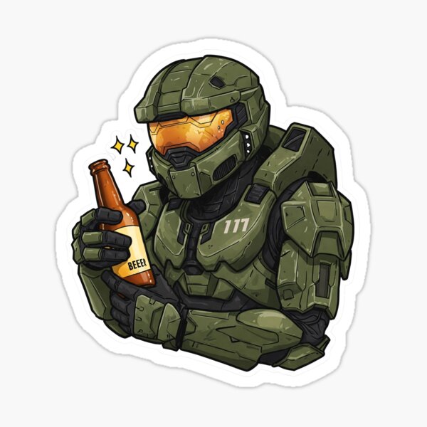 Item preview, Master Chief Cracks a Beer designed and sold by Binkys Designs.