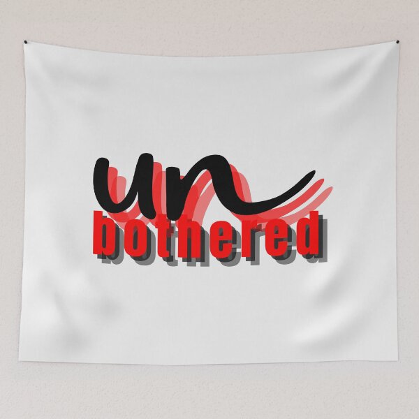 Item preview, Unbothered Hoodie – Confident Minimalist Statement Aesthetic Word Art merch designed and sold by HotaruArt.