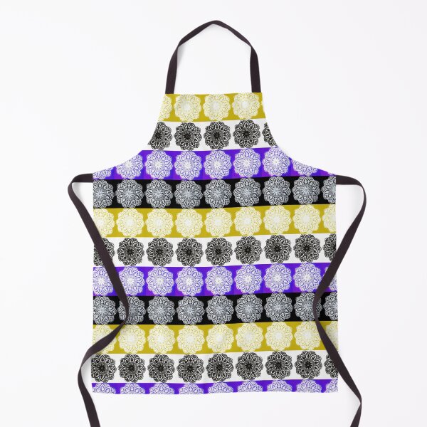 Aperçu de l'œuvre Napperon vintage en crochet avec motif de drapeau de la fierté non binaire créée et vendue par MoreThanTat.