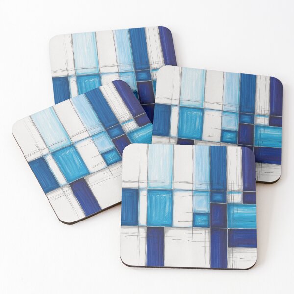 Item preview, Icy Blue Geometry – Minimalist Abstract Art in Brilliant Winter Hues designed and sold by Harmonic_Layers.