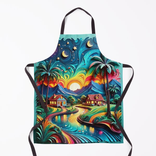 Item preview, Tropical Caribbean Dream Full Moon Glow Houses designed and sold by Emerald-Treasure.