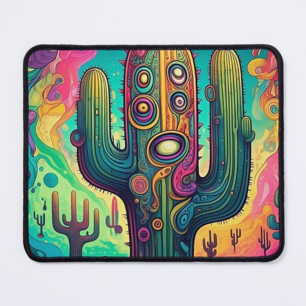 Aperçu de l'œuvre Motif trippant de cactus du désert créée et vendue par Primitive Design.